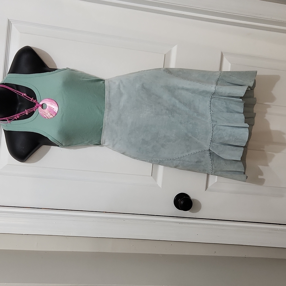 NWT Aqua Blue Suede Skirt